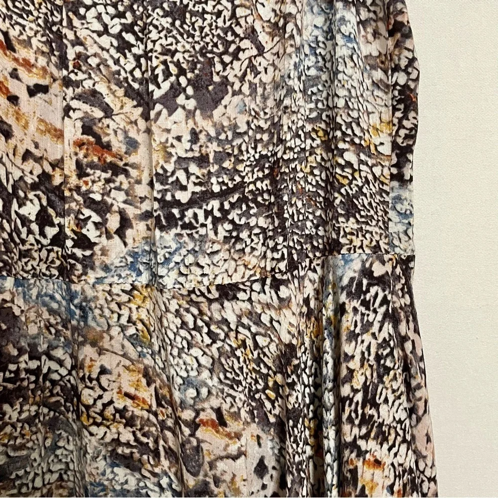 DKNY Boho Printed Midi Dress Artsy Handkerchief Hemline - Picture 8 of 15